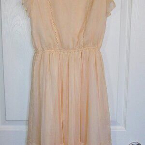 BB Dakota by Steve Madden Sleeveless Peach Solid Chiffon Midi Dress XS